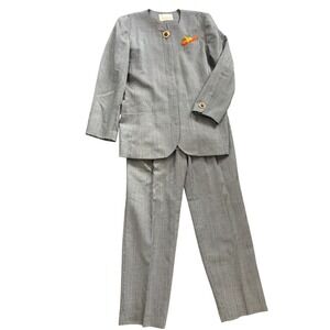 Ivana Vintage 2pc Pant Suit. Black/White Check Pattern Sz 14